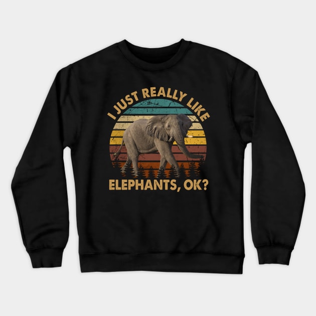 Tusker Trends Elephant Love, Tee Trendsetter Triumphs for Animal Devotees Crewneck Sweatshirt by Kevin Jones Art